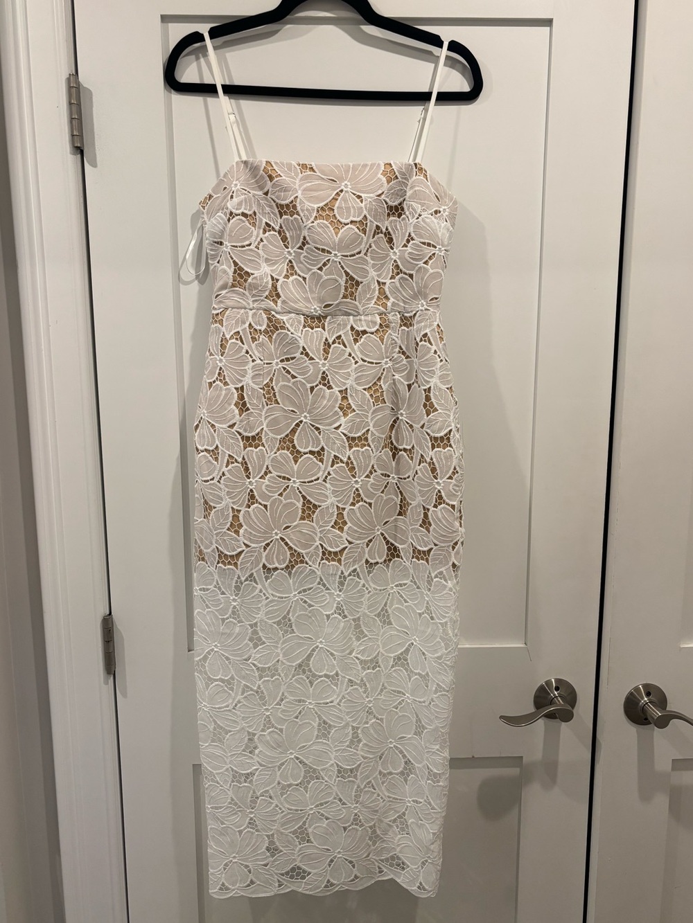 NWT Hello Molly White Floral Lace Midi Dress Small